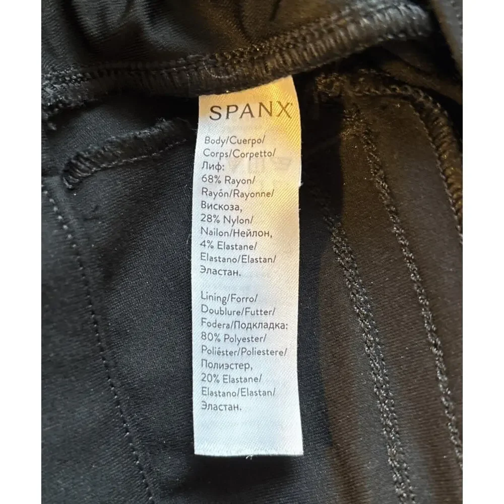 Spanx The Perfect Pant Ankle Sz Small Tall Back Seam Black Ponte Pull On Stretch - Picture 10 of 11